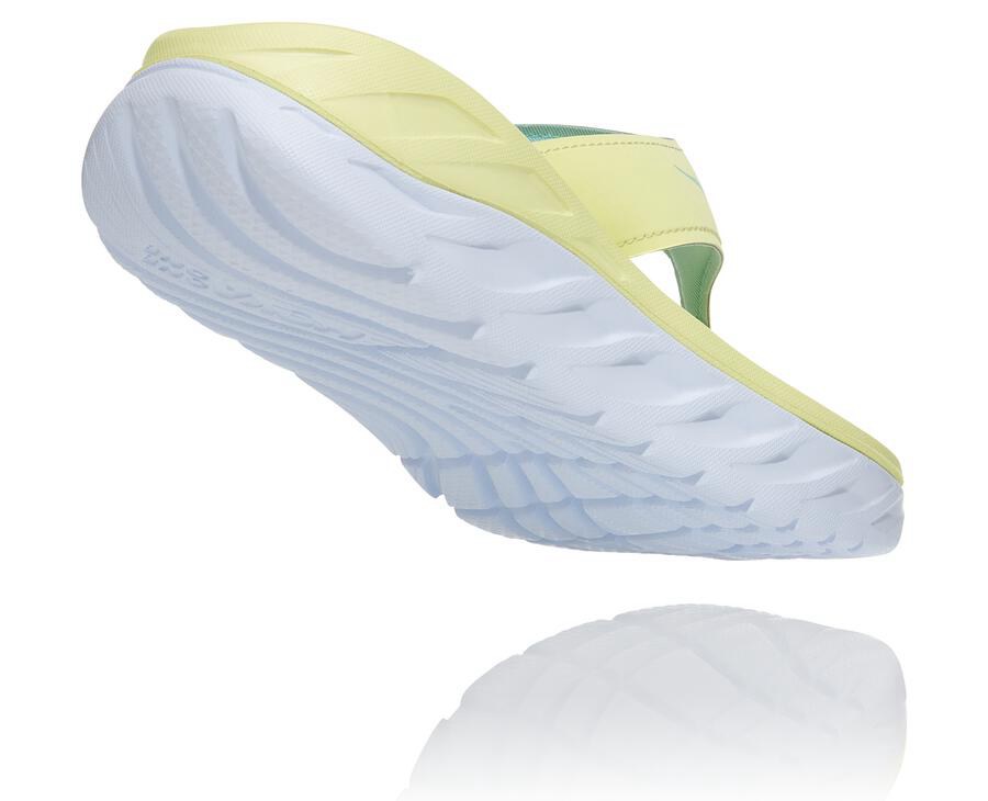 Hoka One One Sandalet Kadın Sarı/Beyaz - Ora Recovery Flip - GO4256987